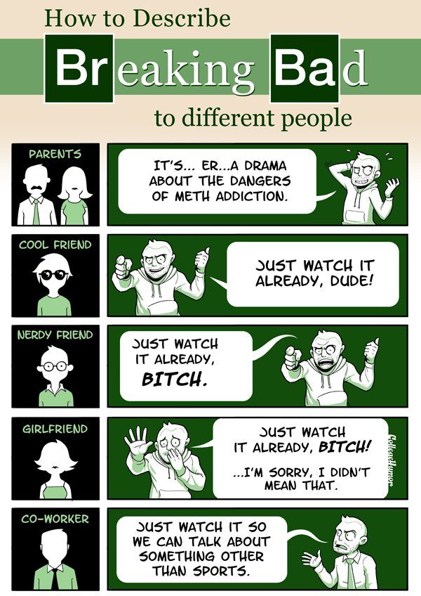 How To Describe Breaking Bad To Different People Infographic