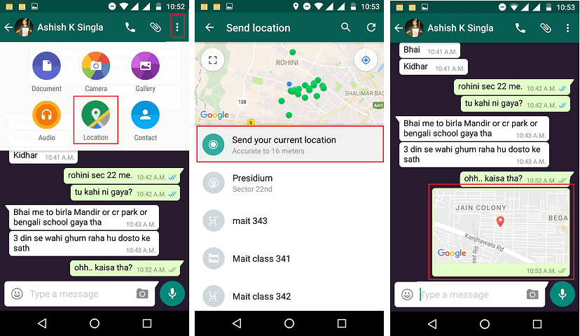 send location whatsapp - Supportive Guru