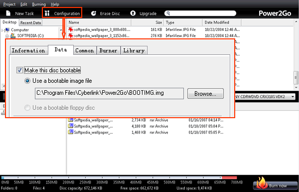 Create Bootable Disk using Power2Go