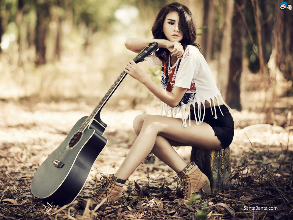 130 Cool Stylish Profile Pictures For Facebook For Girls With Guitar