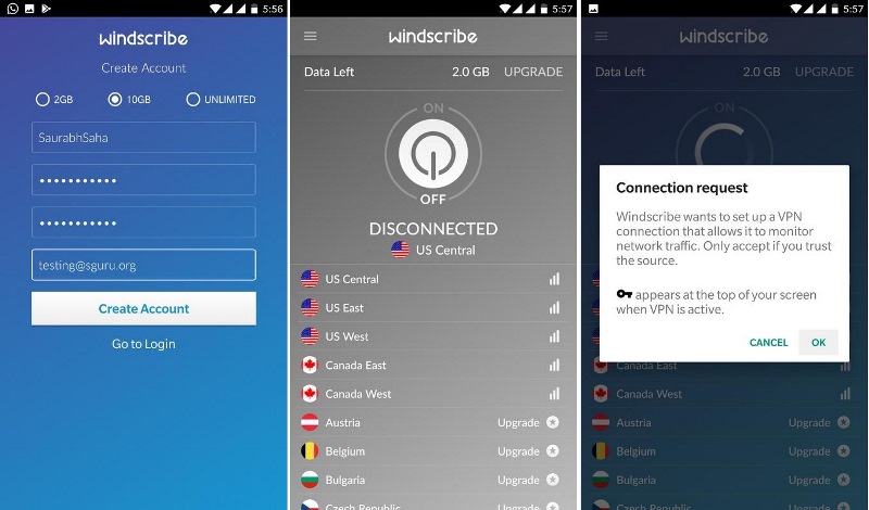 windscribe android app