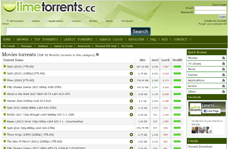 torrents movie sites