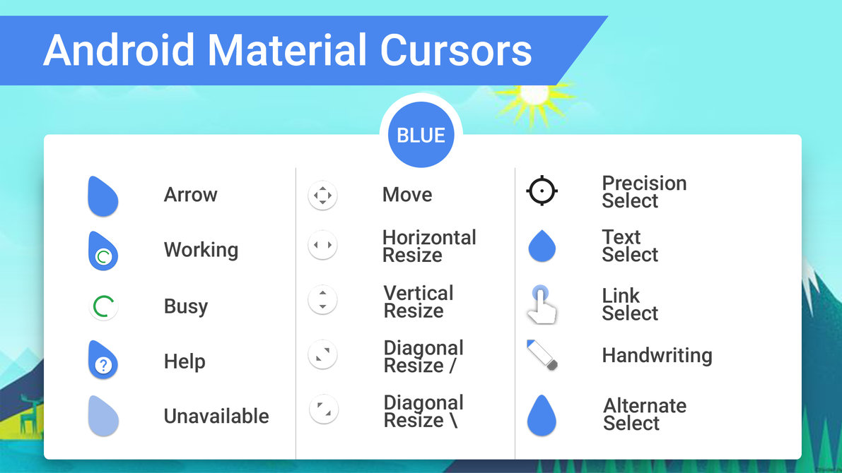android material cursors blue by mj lim da19ob2