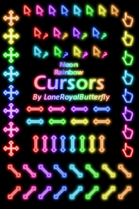 neon rainbow cursors set 01 by loneroyalbutterfly d49888o