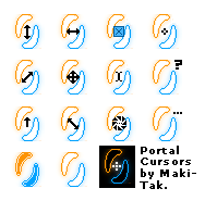 portal themed cursor set by maki tak d4kra07