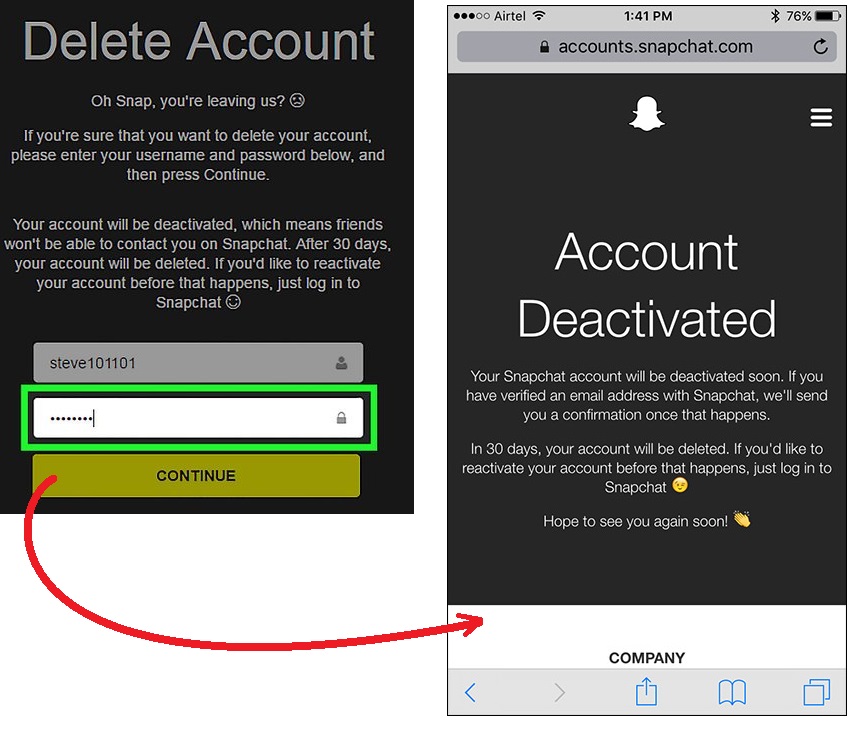 how to delete snapchat account permanently