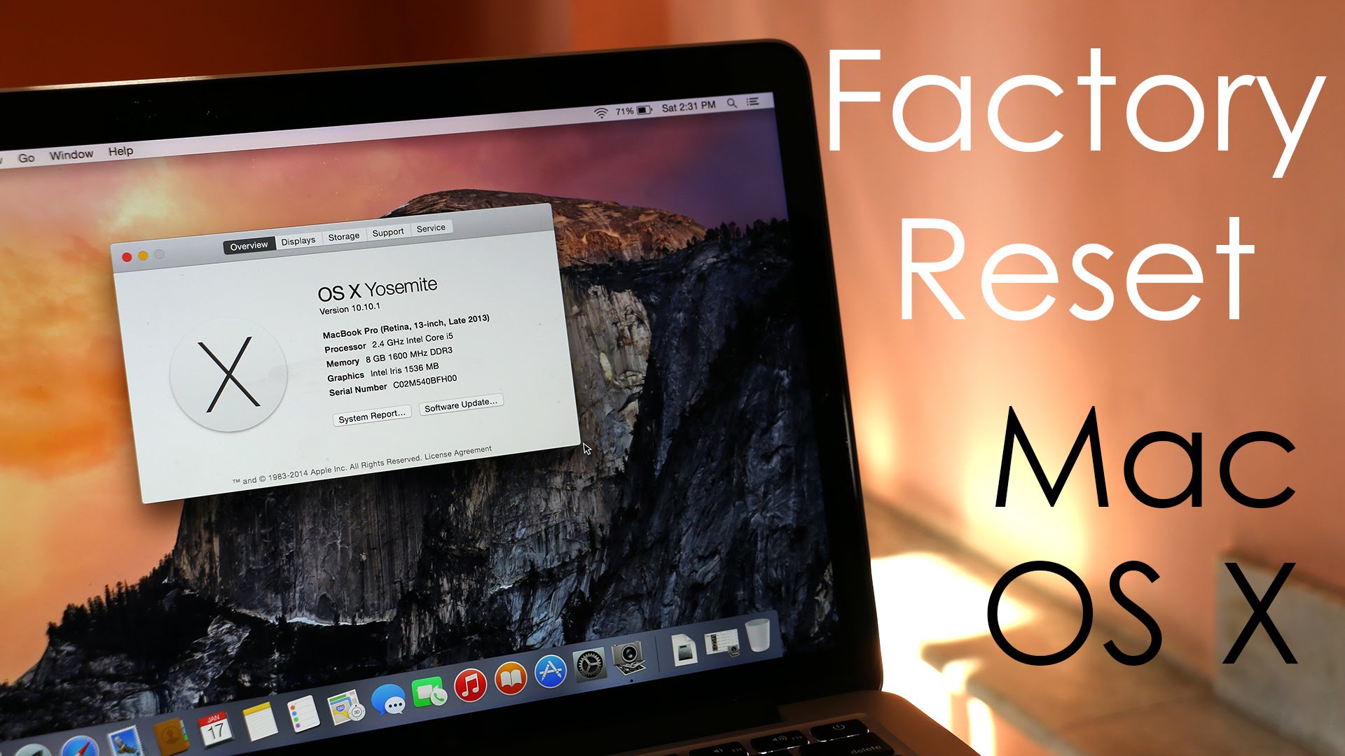 Factory Reset Mac OS X