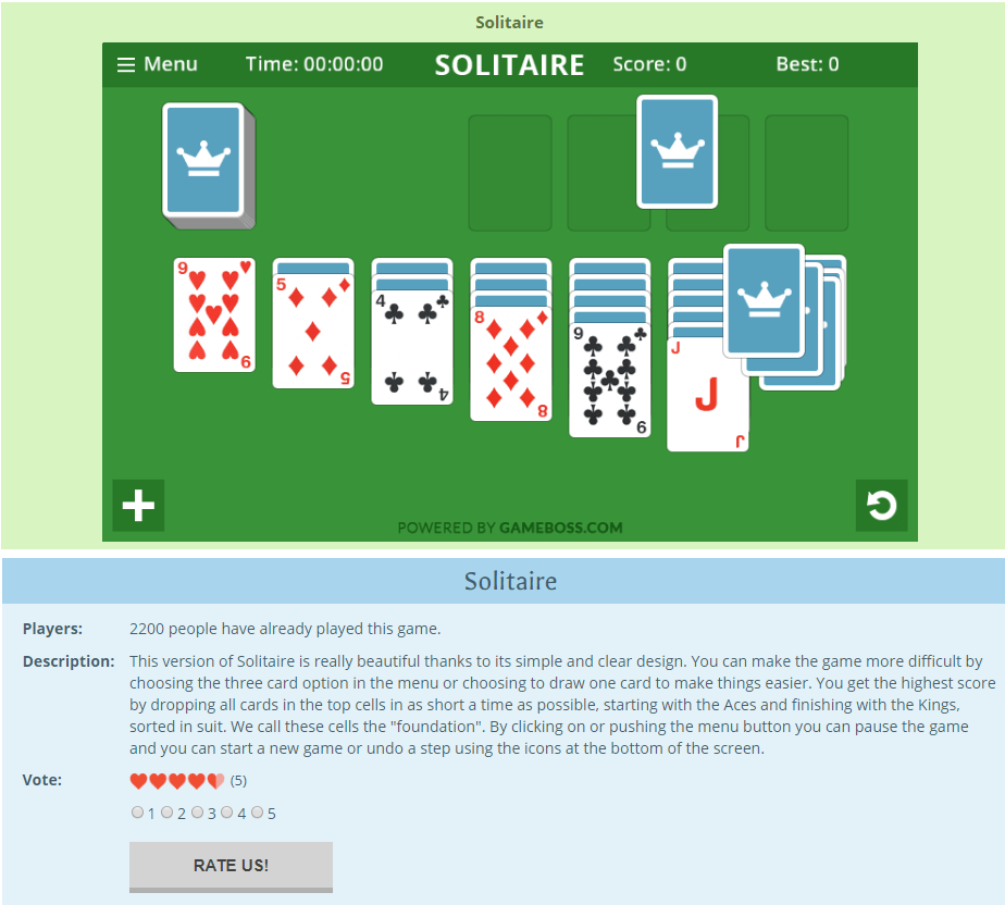 Solitaire Browser Solitaire Browser