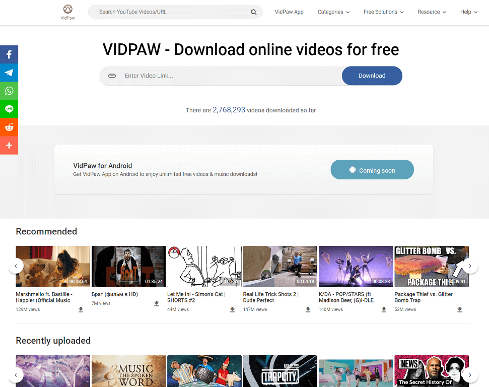 vidpaw cant download music anymore
